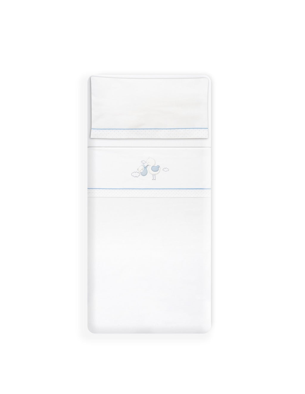 SET DE SABANAS CUNA CIGÜEÑA OSO +CHUPETERO