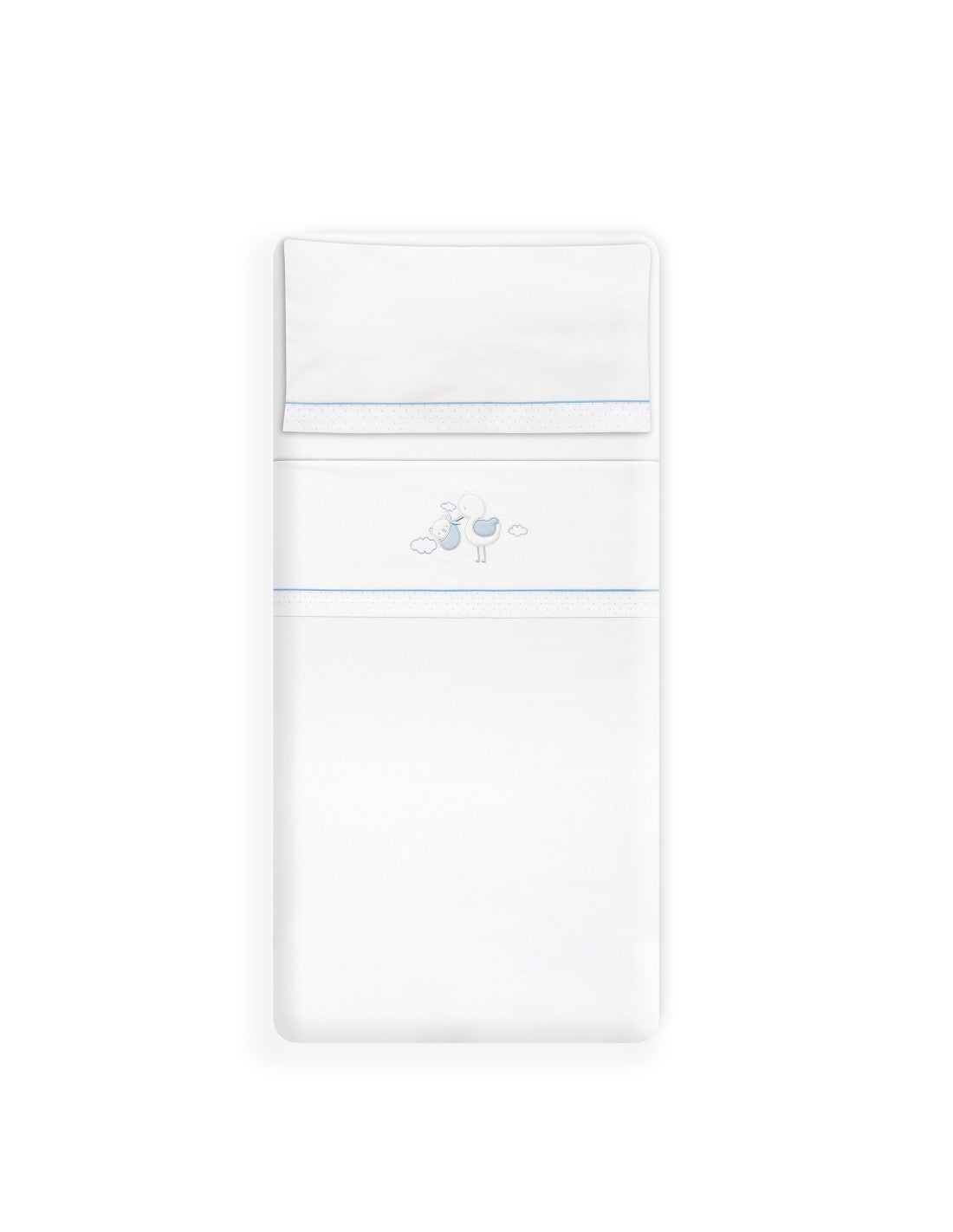 SET DE SABANAS CUNA CIGÜEÑA OSO +CHUPETERO