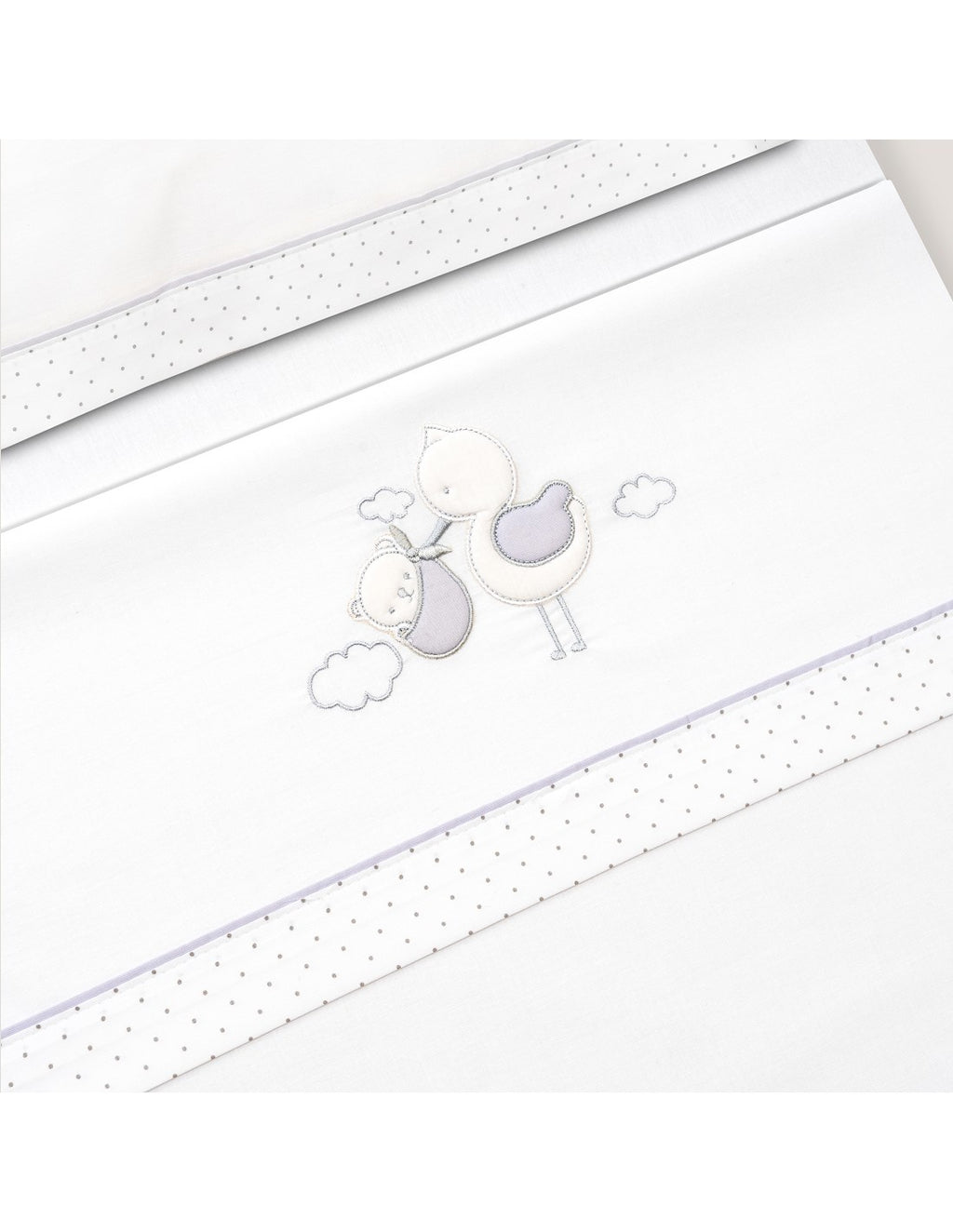 SET DE SABANAS CUNA CIGÜEÑA OSO +CHUPETERO