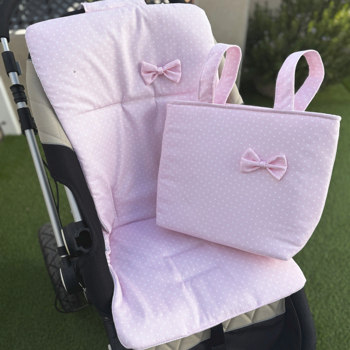 COLCHONETA CARRITO + BOLSO PANERA LUNARES
