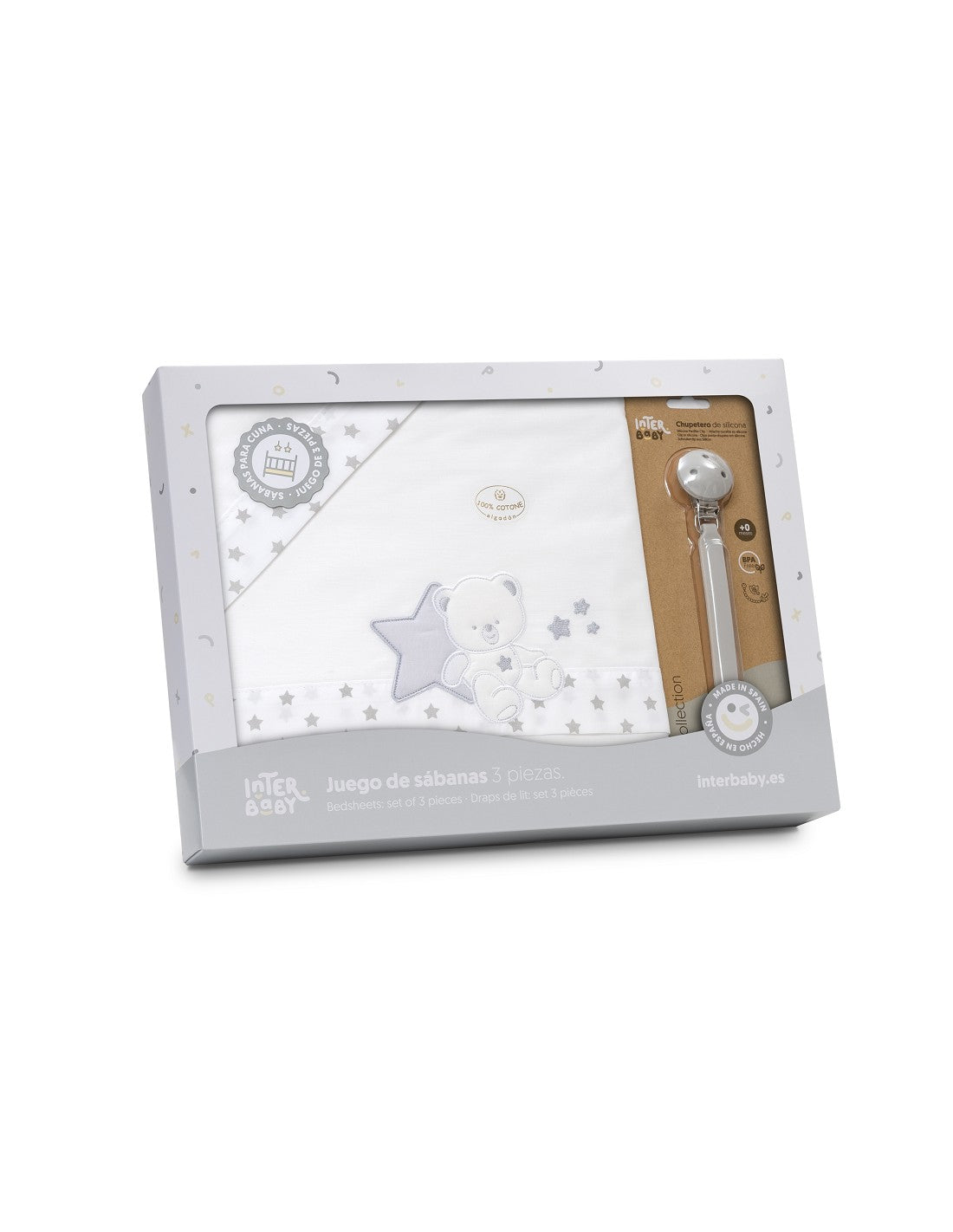 SET DE SABANAS CUNA COLECCIÓN OSITO SENTADO INTERBABY