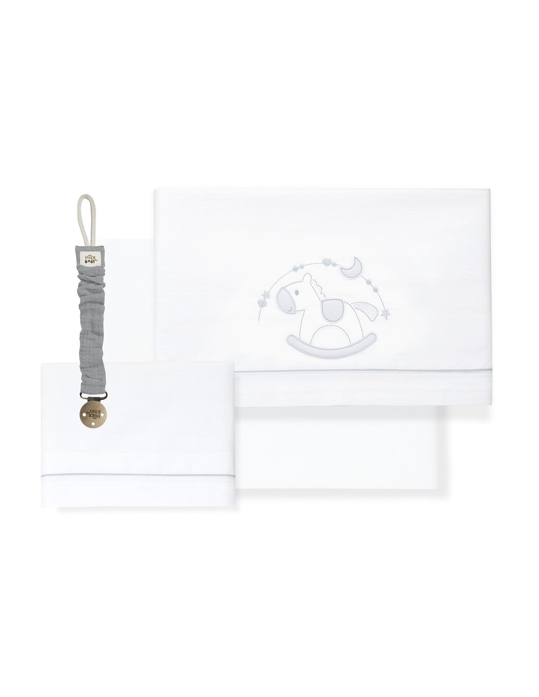 SET DE  SABANAS CUNA CABALLITO+REGALO INTERBABY