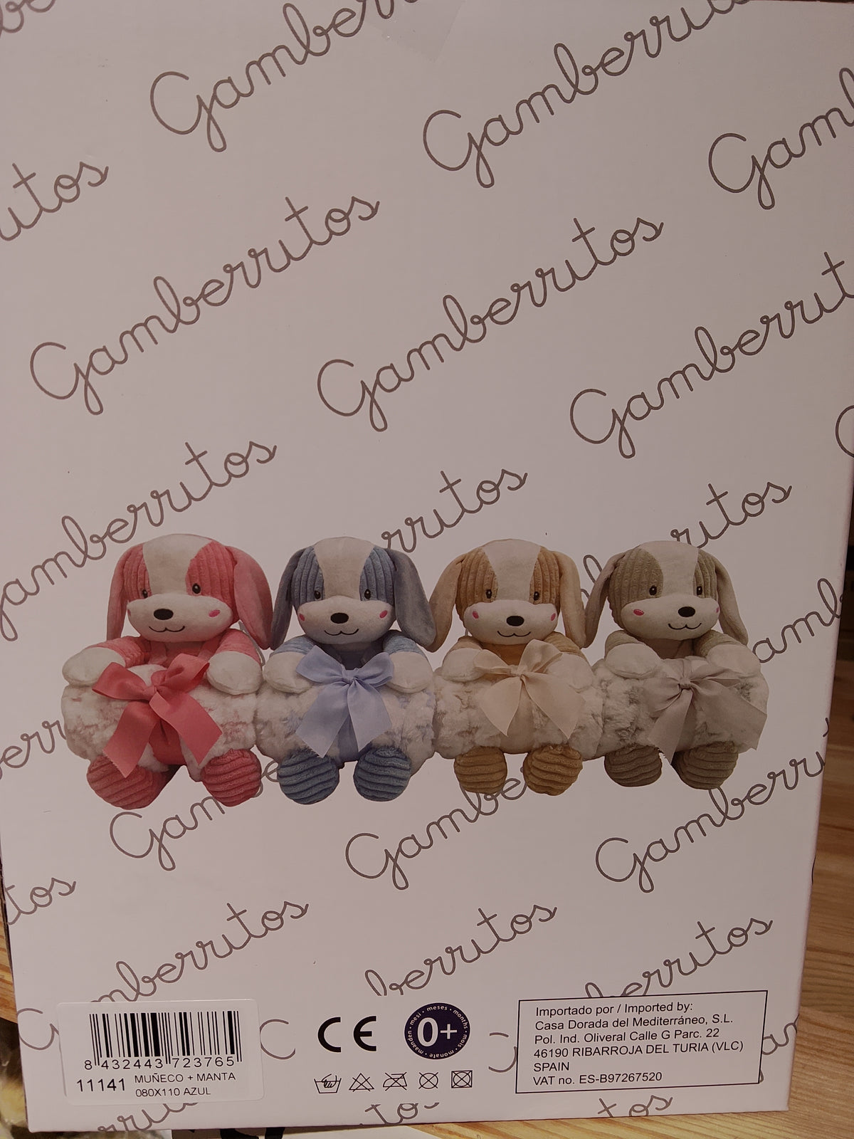 MANTA Y MUÑECO PERRITO GAMBERRITOS