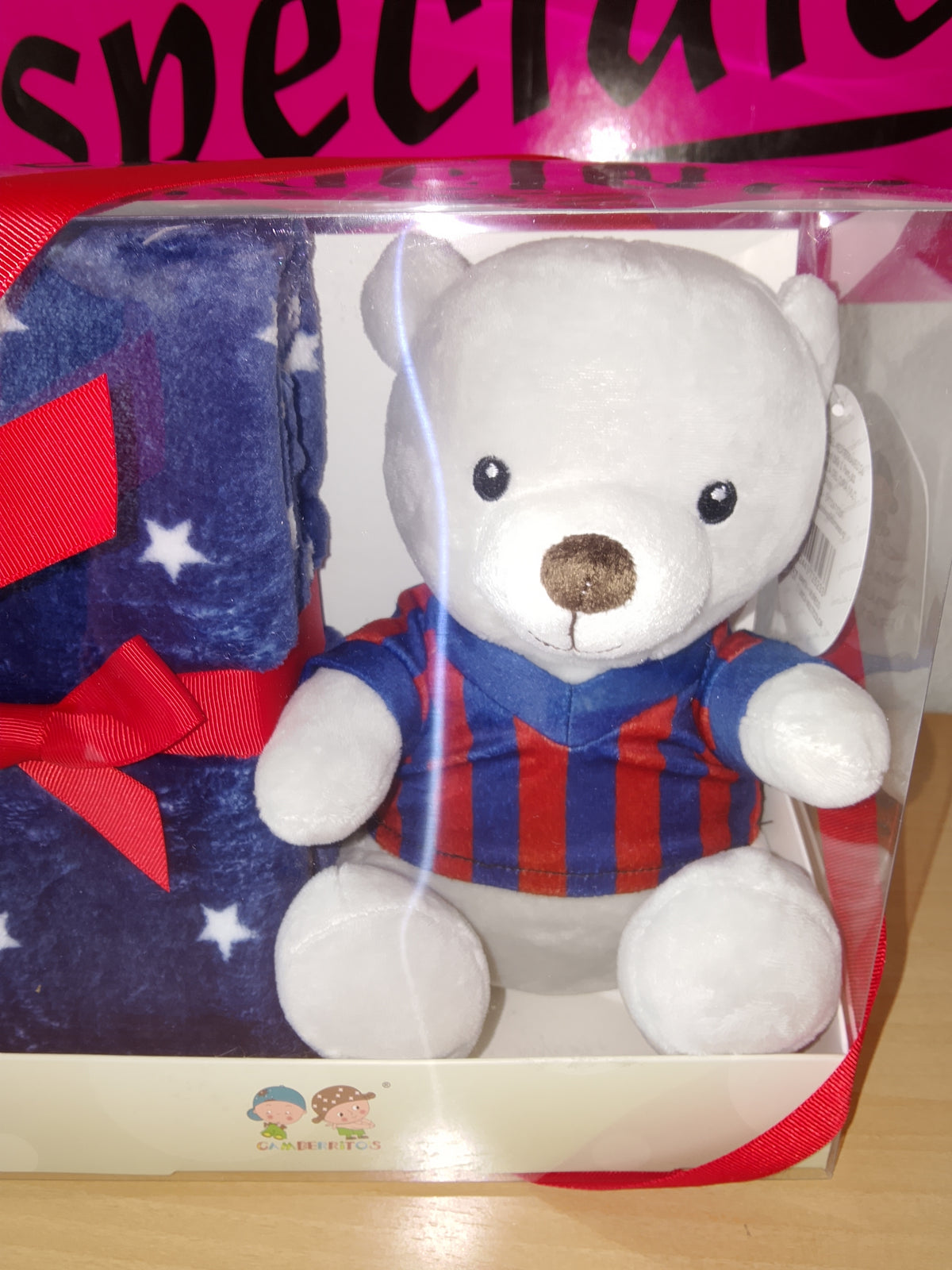 PACK MUÑECO FUTBOLISTA  Y MANTA  GAMBERRITOS