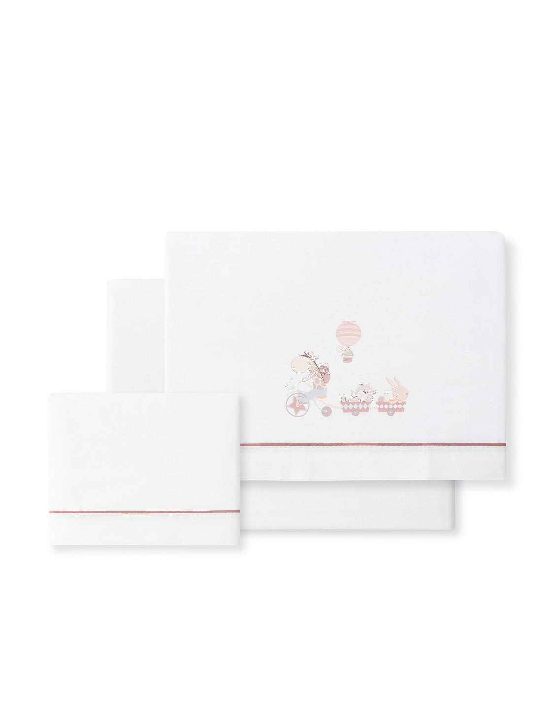 SET DE SABANAS DE CUNA  JIRAFA BICI + CHUPETERO INTERBABY