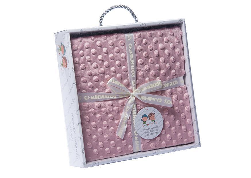 MANTA DE TOPOS PARA BEBE GAMBERRITOS (80X110) — ROSA