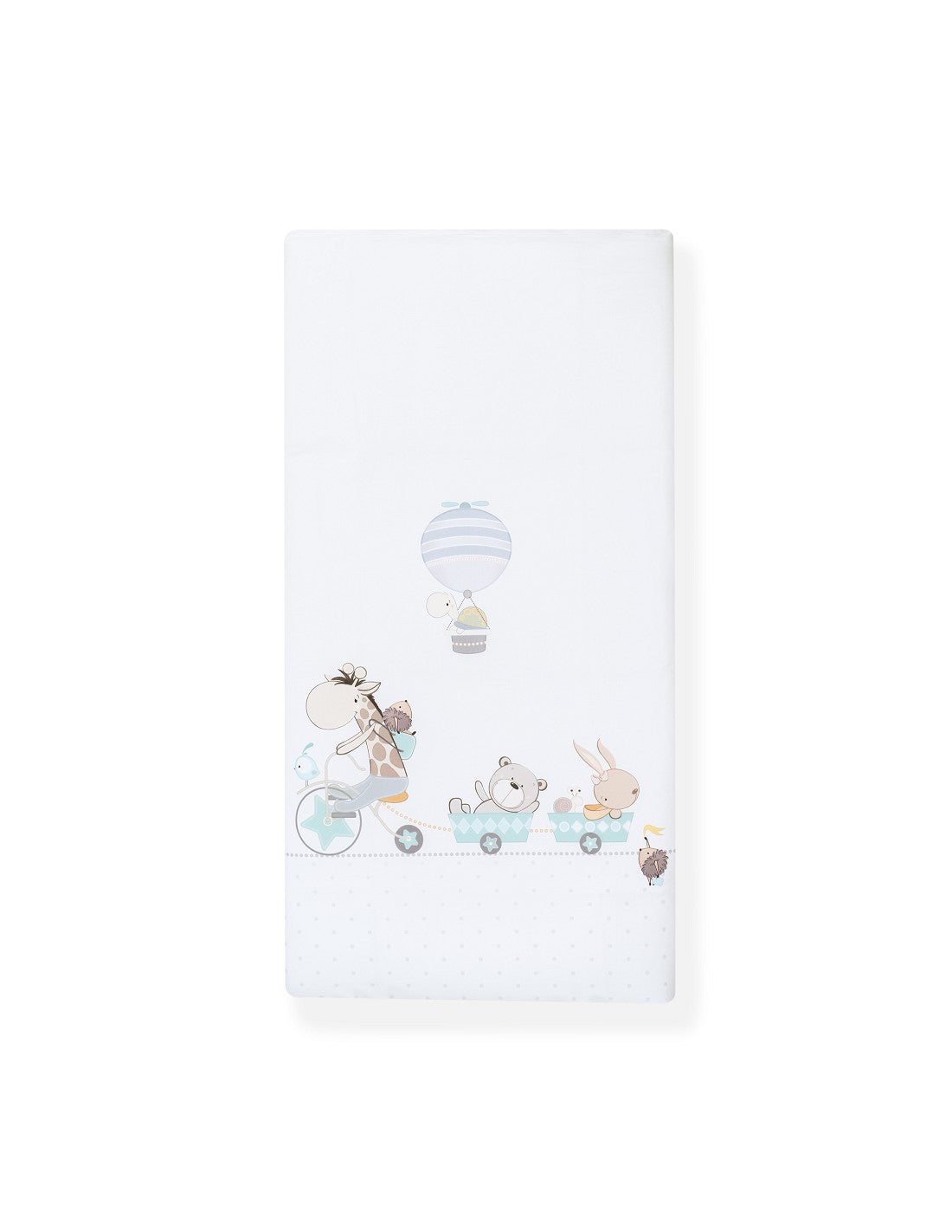 SET DE 2 PIEZAS FUNDA NORDICA Y CHICHONERA JIRAFA EN BICICLETA