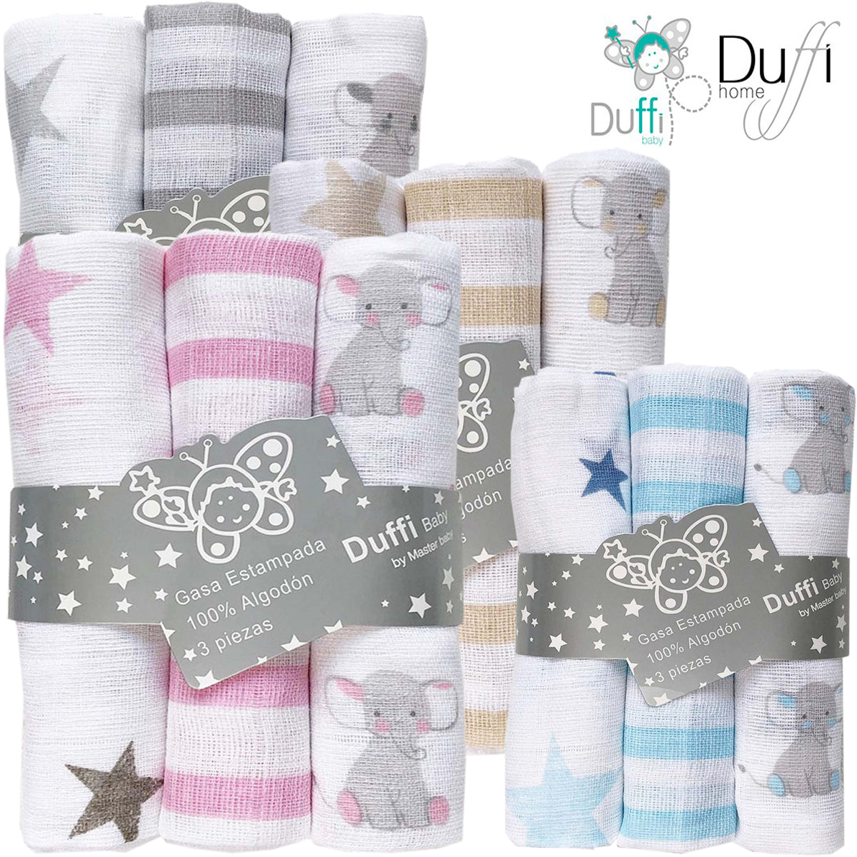 PACK DE 3 GASAS  DUFFI