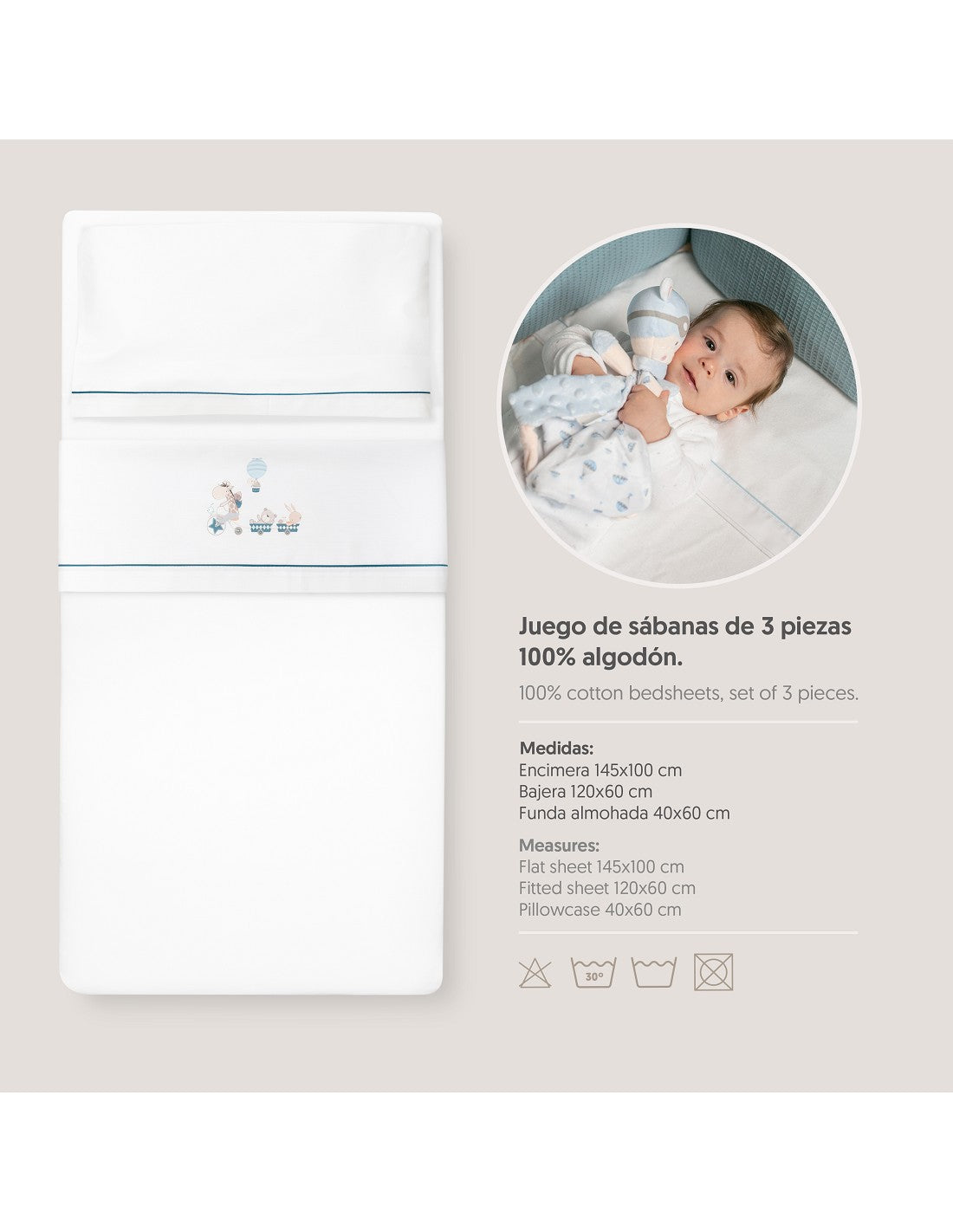 SET DE SABANAS MINICUNA JIRAFA BICICLETA