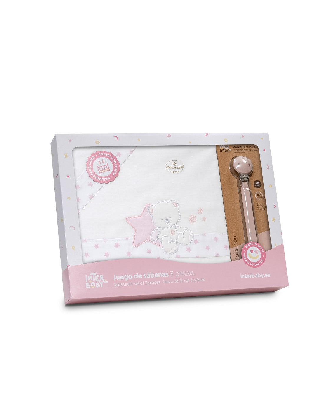 SET DE SABANAS CUNA COLECCIÓN OSITO SENTADO INTERBABY