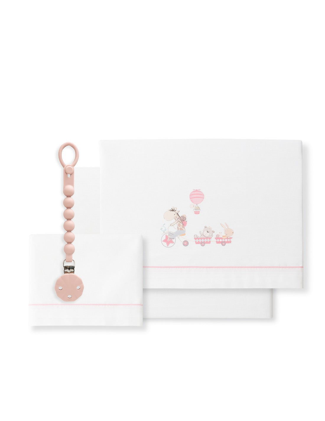 SET DE SABANAS DE CUNA  JIRAFA BICI + CHUPETERO INTERBABY