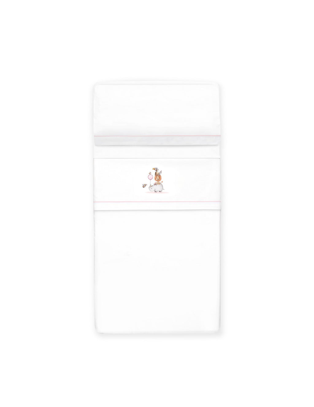 SET DE  SABANAS CUNA RINO LEON+CHUPETERO INTERBABY