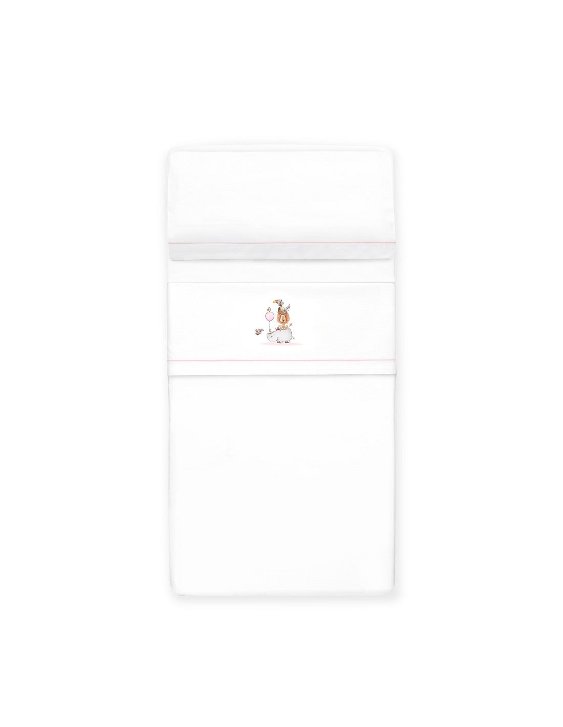 SET DE  SABANAS CUNA RINO LEON+CHUPETERO INTERBABY