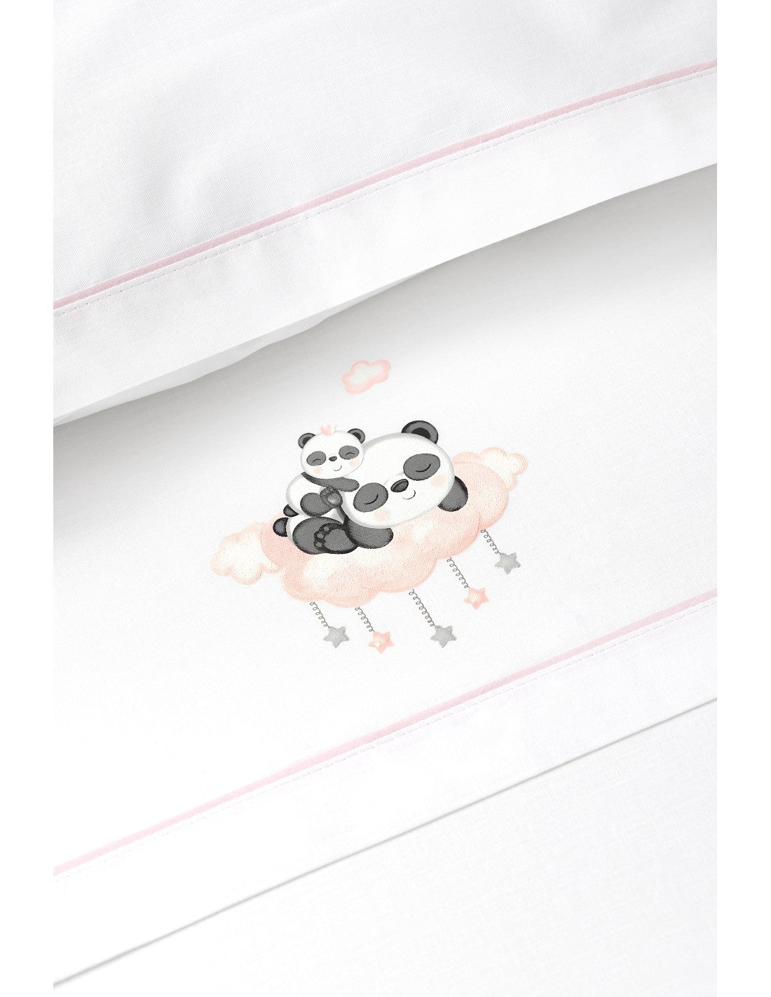SET DE SABANAS CUNA PANDA NUBE DON ALGODÓN