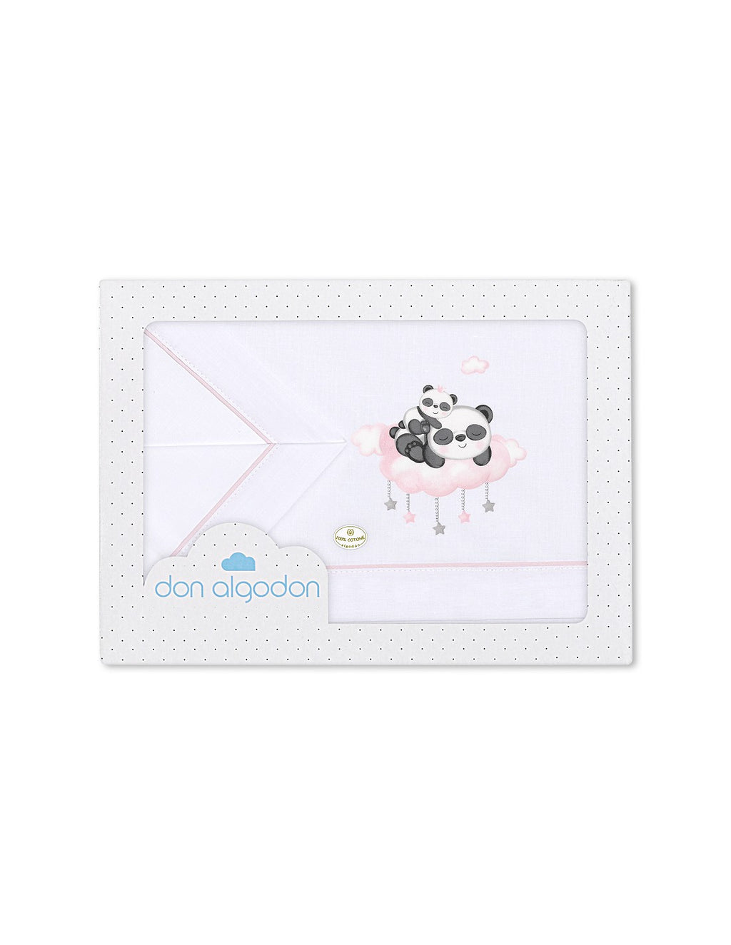 SET DE SABANAS CUNA PANDA NUBE DON ALGODÓN