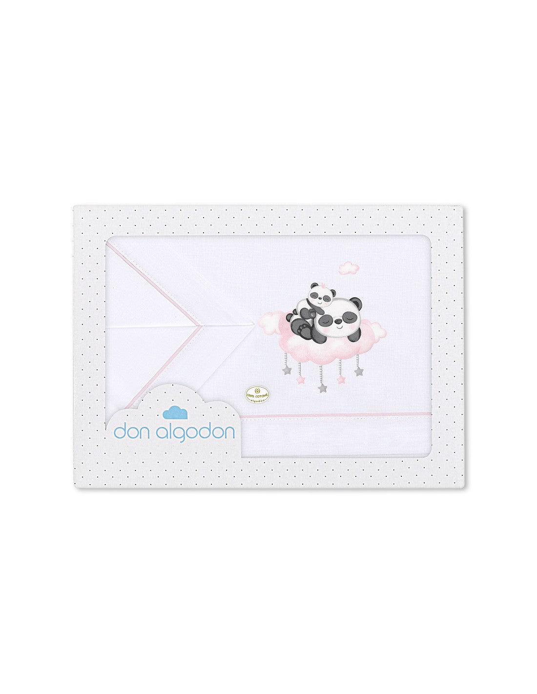 SET DE SABANAS CUNA PANDA NUBE DON ALGODÓN