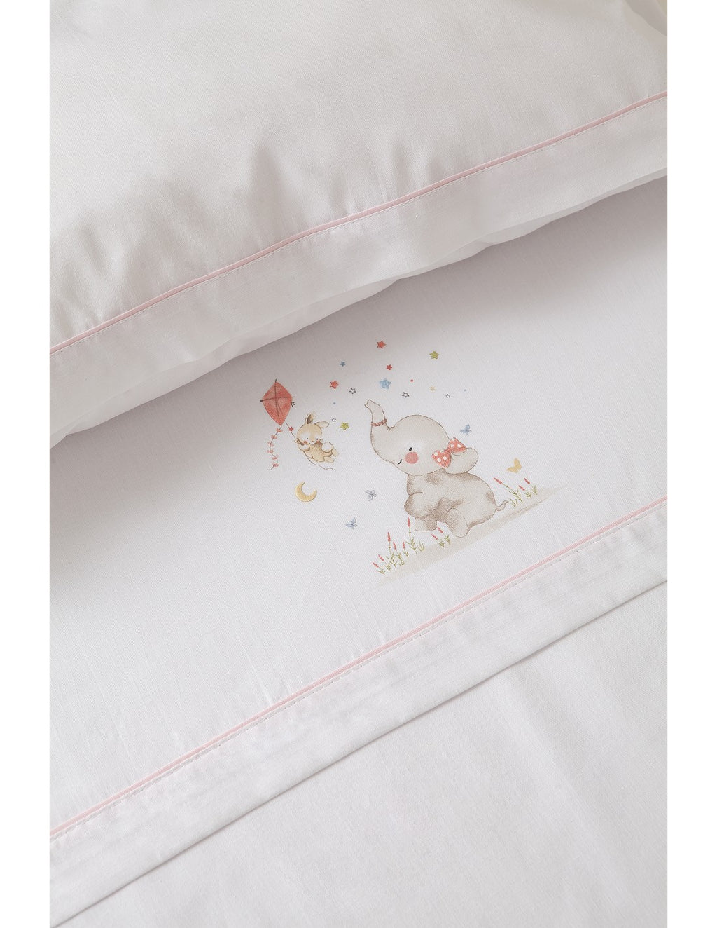 SET DE SABANAS  CUNA ELEFANTE +CHUPETERO INTERBABY