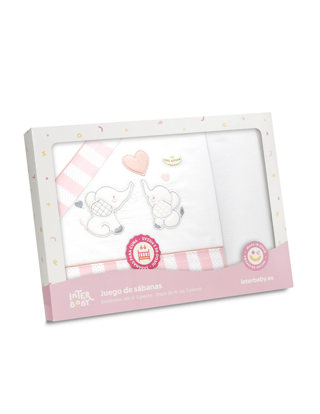 SET DE SABANAS MINICUNA PAREJA ELEFANTES INTERBABY