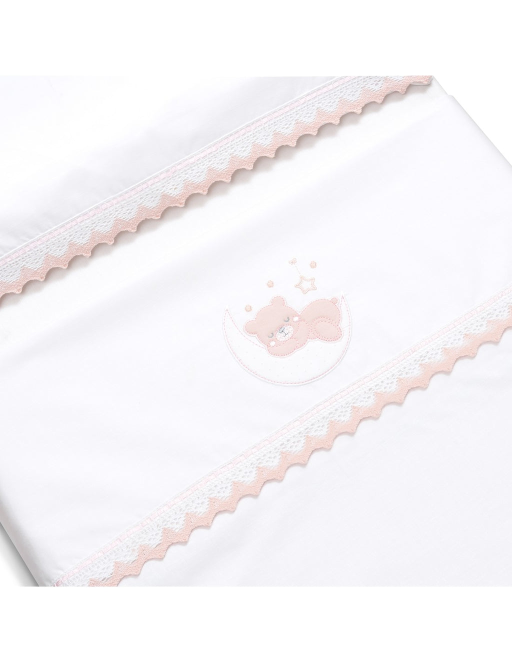 SET  DE SABANAS CUNA OSO LUNA GUIPUR DON ALGODON +REGALO