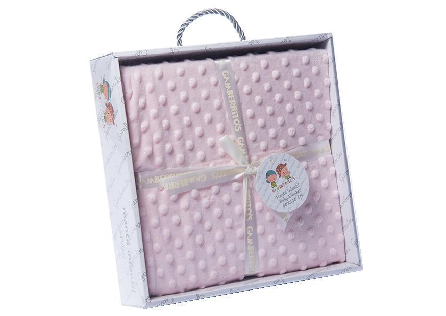 MANTA DE TOPOS PARA BEBE GAMBERRITOS (80X110) — ROSA