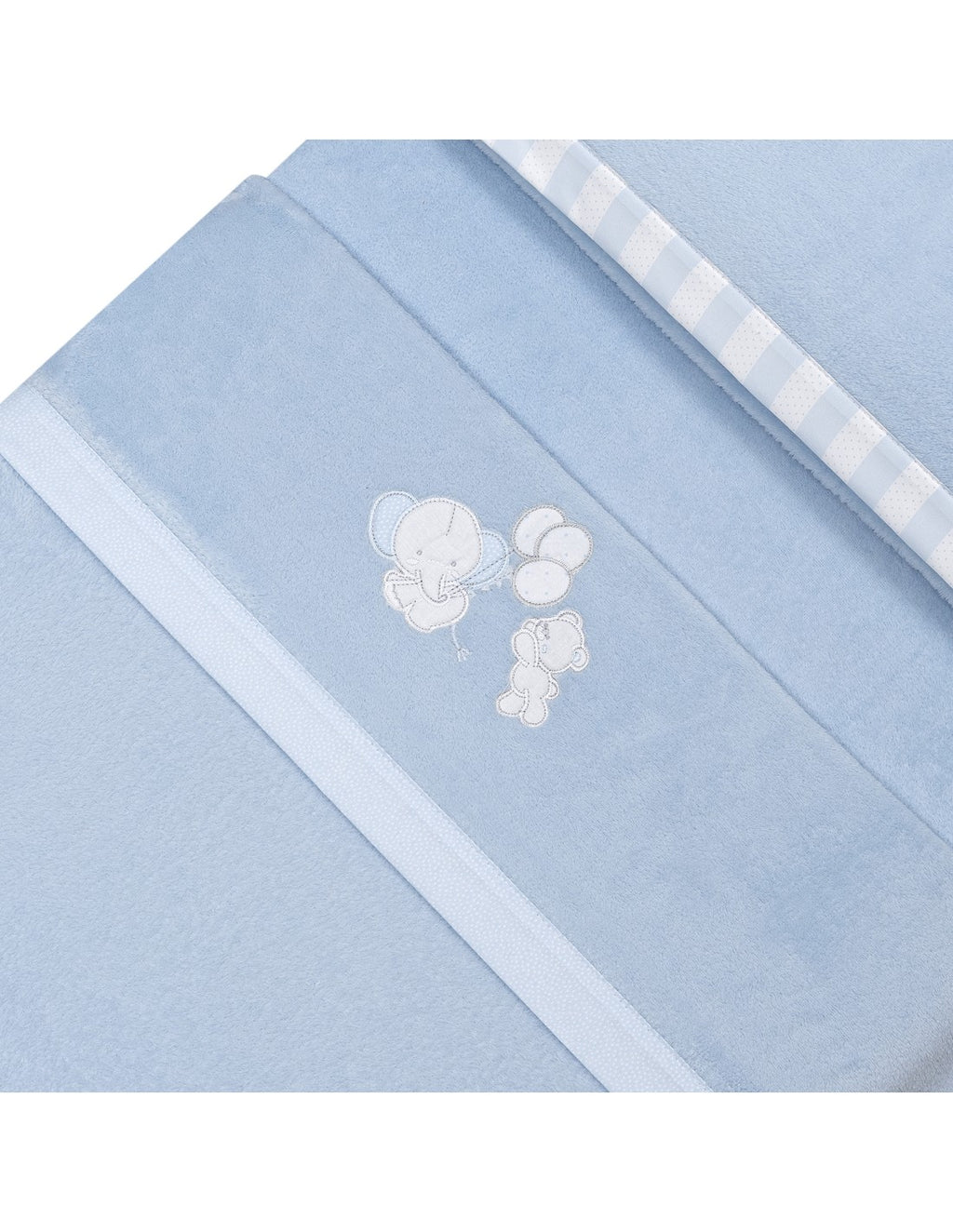 SET DE SABANAS CUNA CORALINA OSO ELEFANTES CON GLOBOS+ CHUPETERO INTERBABY