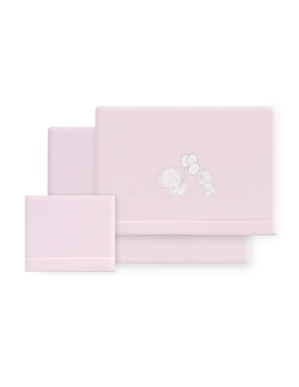 SET DE SABANAS CUNA CORALINA OSO ELEFANTES CON GLOBOS+ CHUPETERO INTERBABY