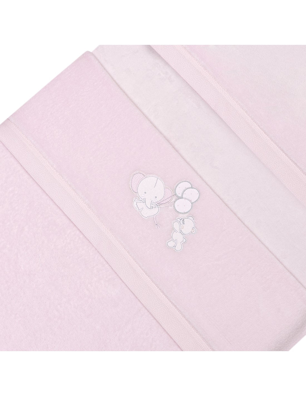 SET DE SABANAS CUNA CORALINA OSO ELEFANTES CON GLOBOS+ CHUPETERO INTERBABY