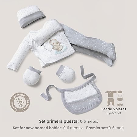 SET DE 5 PIEZAS BAMBÚ ELEFANTES INTERBABY