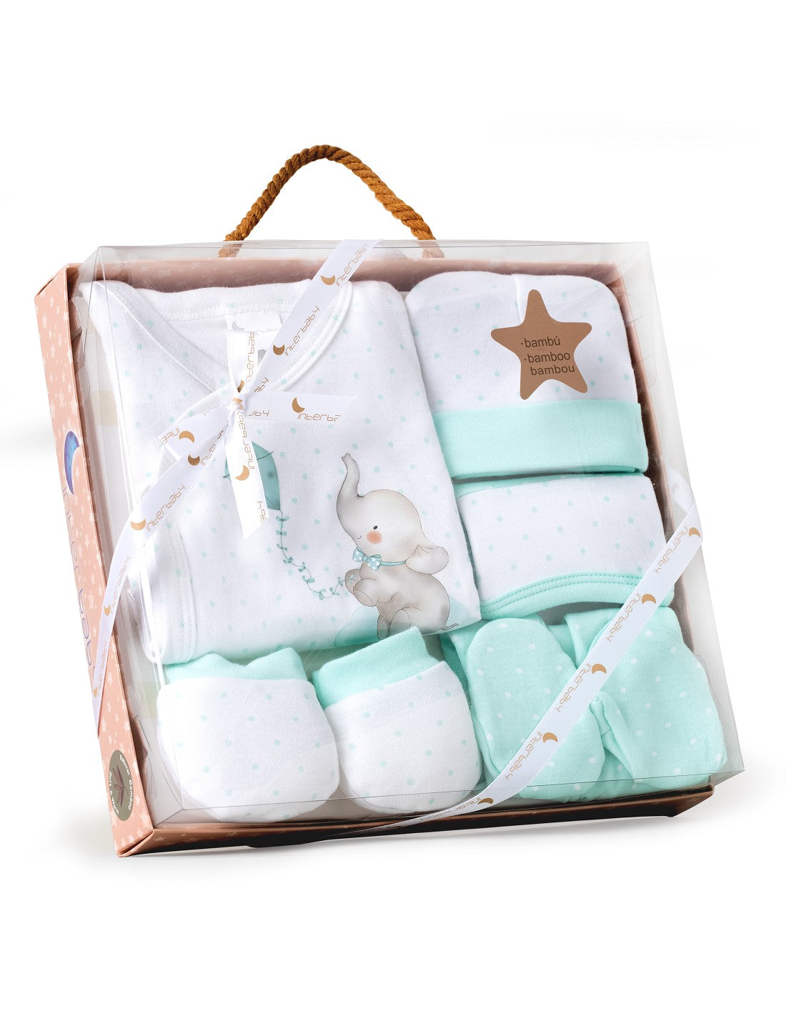 SET DE 5 PIEZAS BAMBÚ ELEFANTES INTERBABY