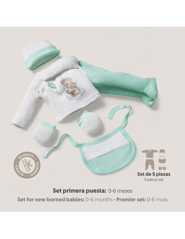 SET DE 5 PIEZAS BAMBÚ ELEFANTES INTERBABY