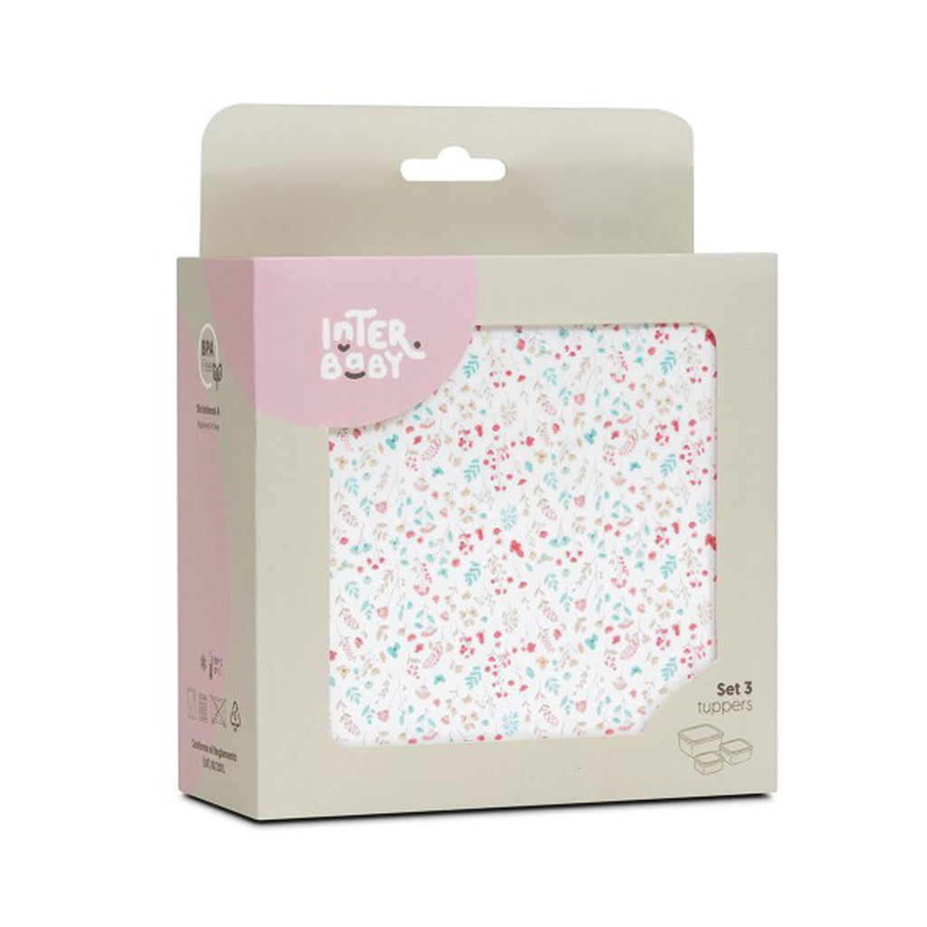 PACK ALIMENTACION 3 TUPPERS PETALOS ROSA INTERBABY
