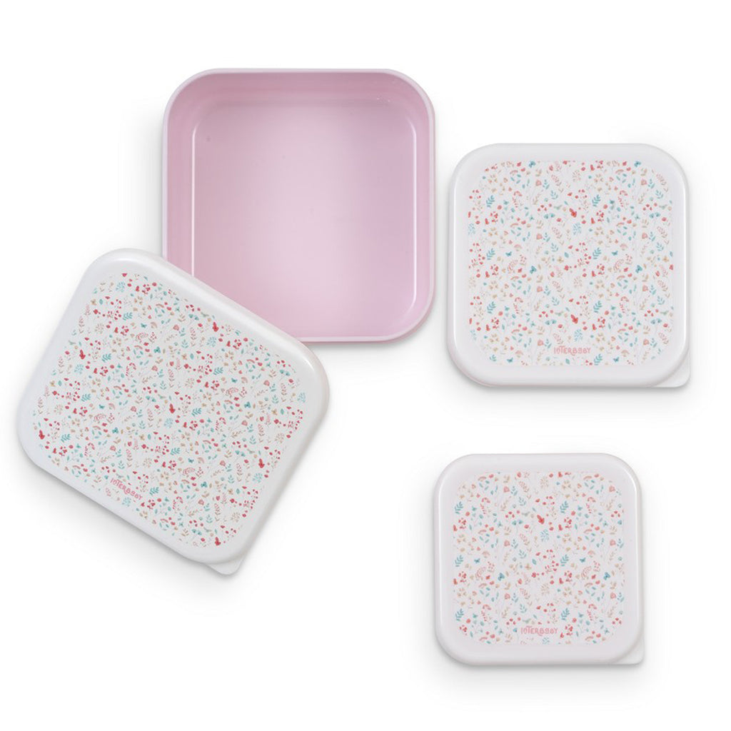 PACK ALIMENTACION 3 TUPPERS PETALOS ROSA INTERBABY