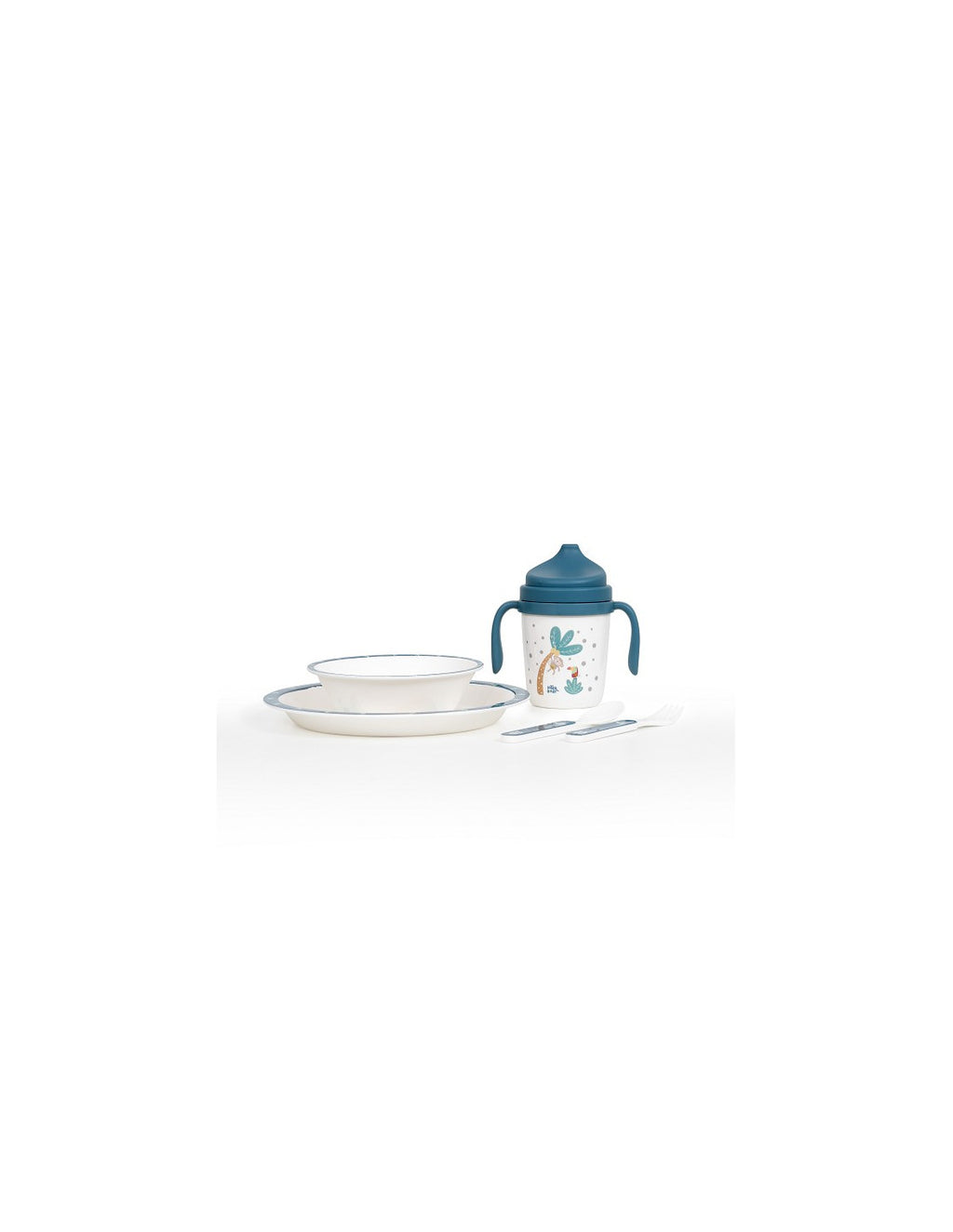 SET DE VAJILLA 5 PIEZAS JUNGLA. INTERBABY