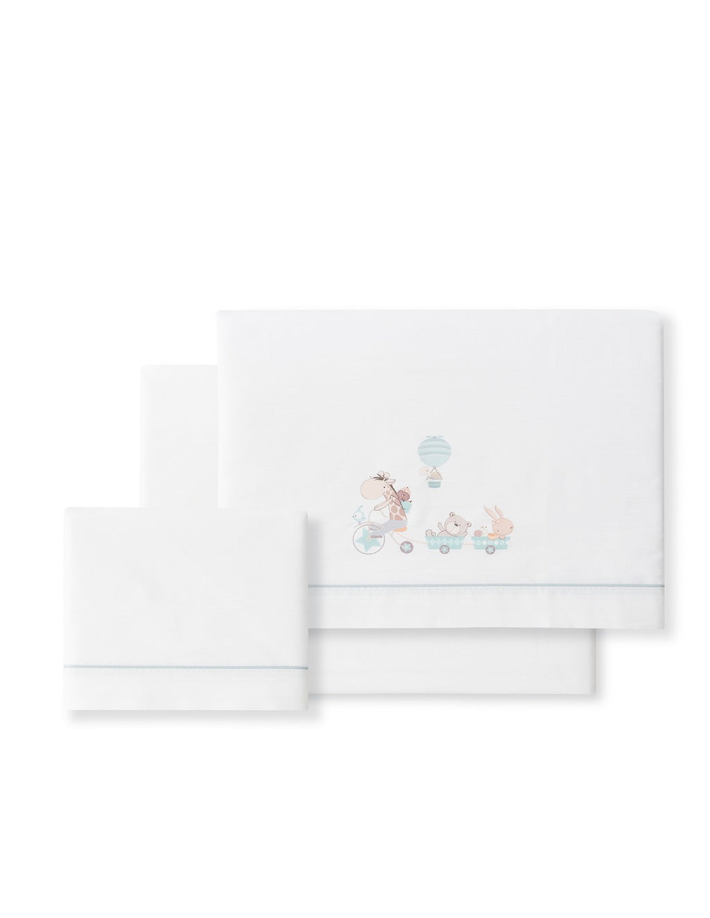 SET DE SABANAS DE CUNA  JIRAFA BICI + CHUPETERO INTERBABY