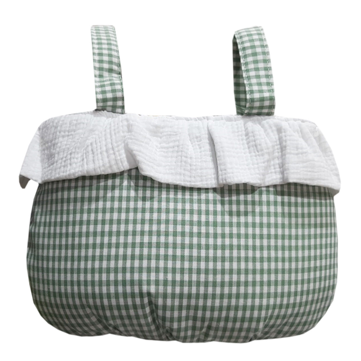 BOLSO BOMBONERA MUSELINA CUADRO. ANDU MODIN (24X39)