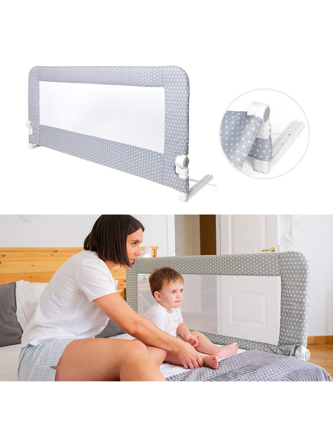 BARRERA DE CAMA ABATIBLE 90 ESTRELLA INTERBABY