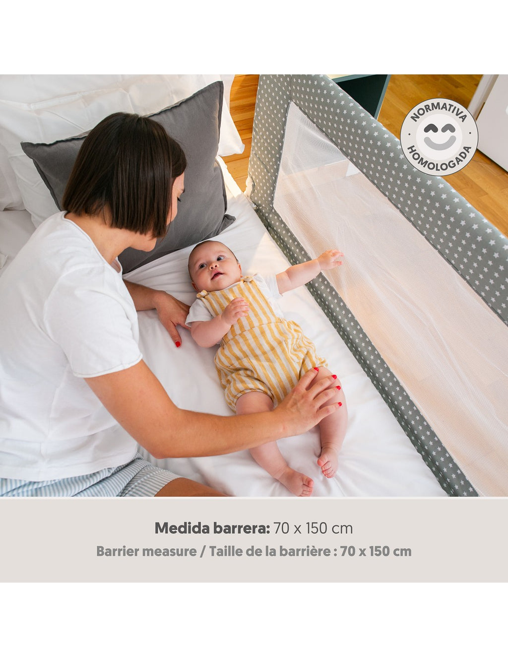 BARRERA DE CAMA ABATIBLE 90 ESTRELLA INTERBABY