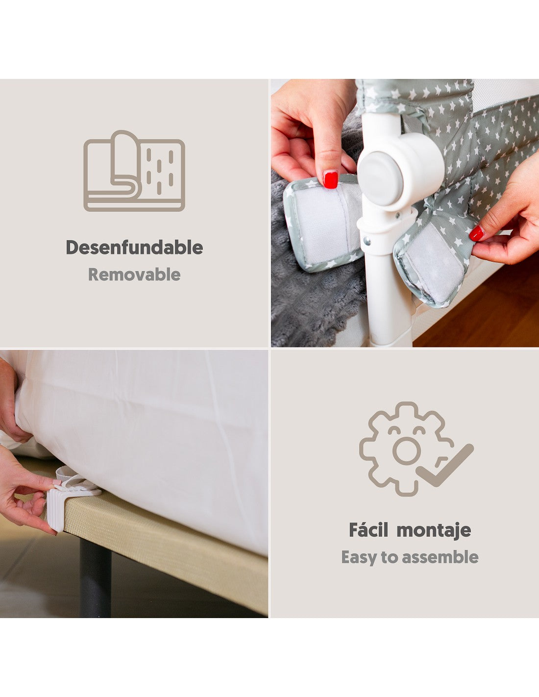 BARRERA DE CAMA ABATIBLE 1.50 ESTRELLAS  INTERBABY