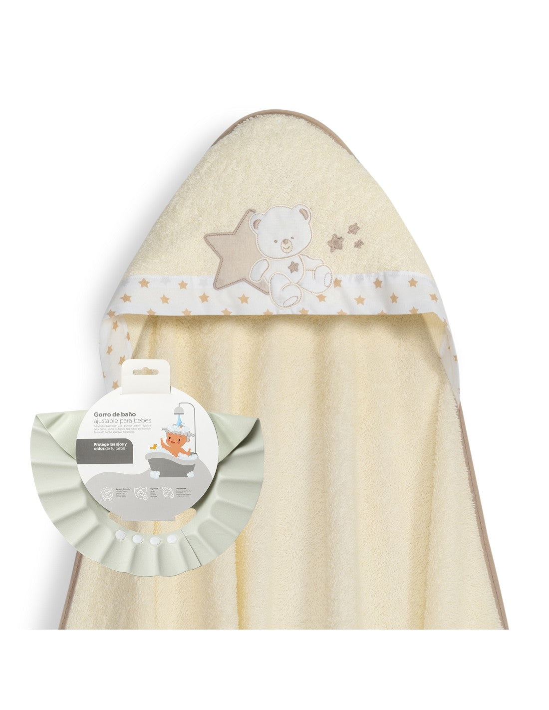 CAPA DE BAÑO Y GORRO OSITO SENTADO INTERBABY