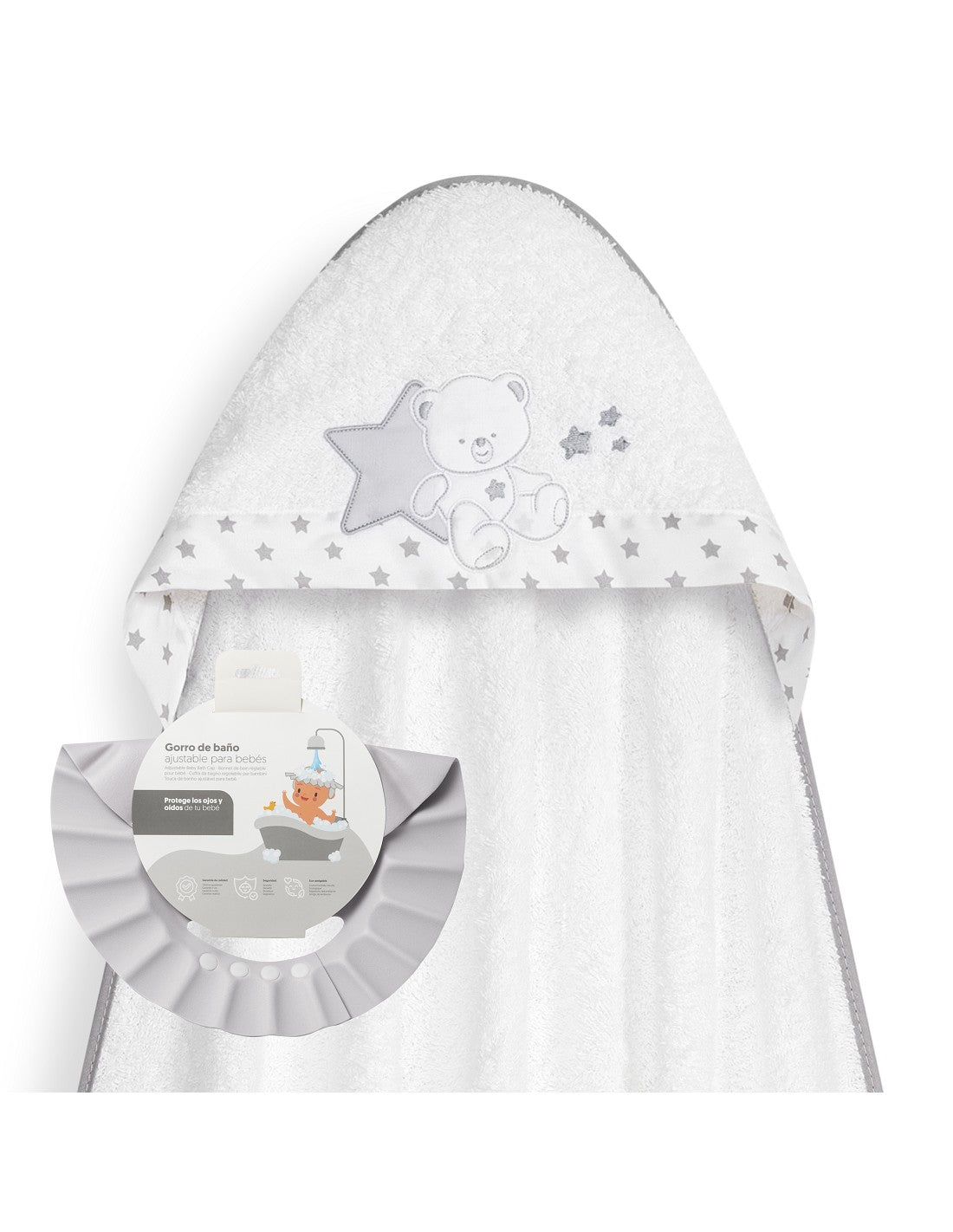 CAPA DE BAÑO Y GORRO OSITO SENTADO INTERBABY