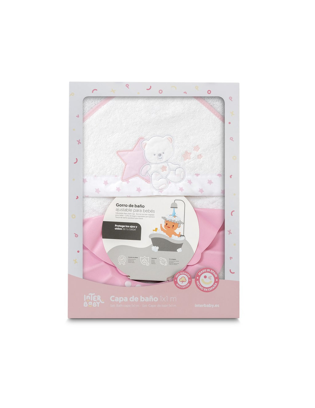 CAPA DE BAÑO Y GORRO OSITO SENTADO INTERBABY
