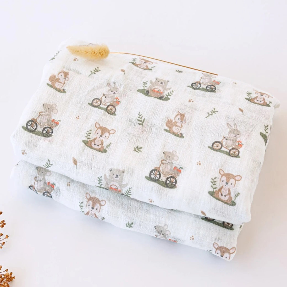 MUSELINA BAMBU ANIMALES KIOKIDS (120X120)