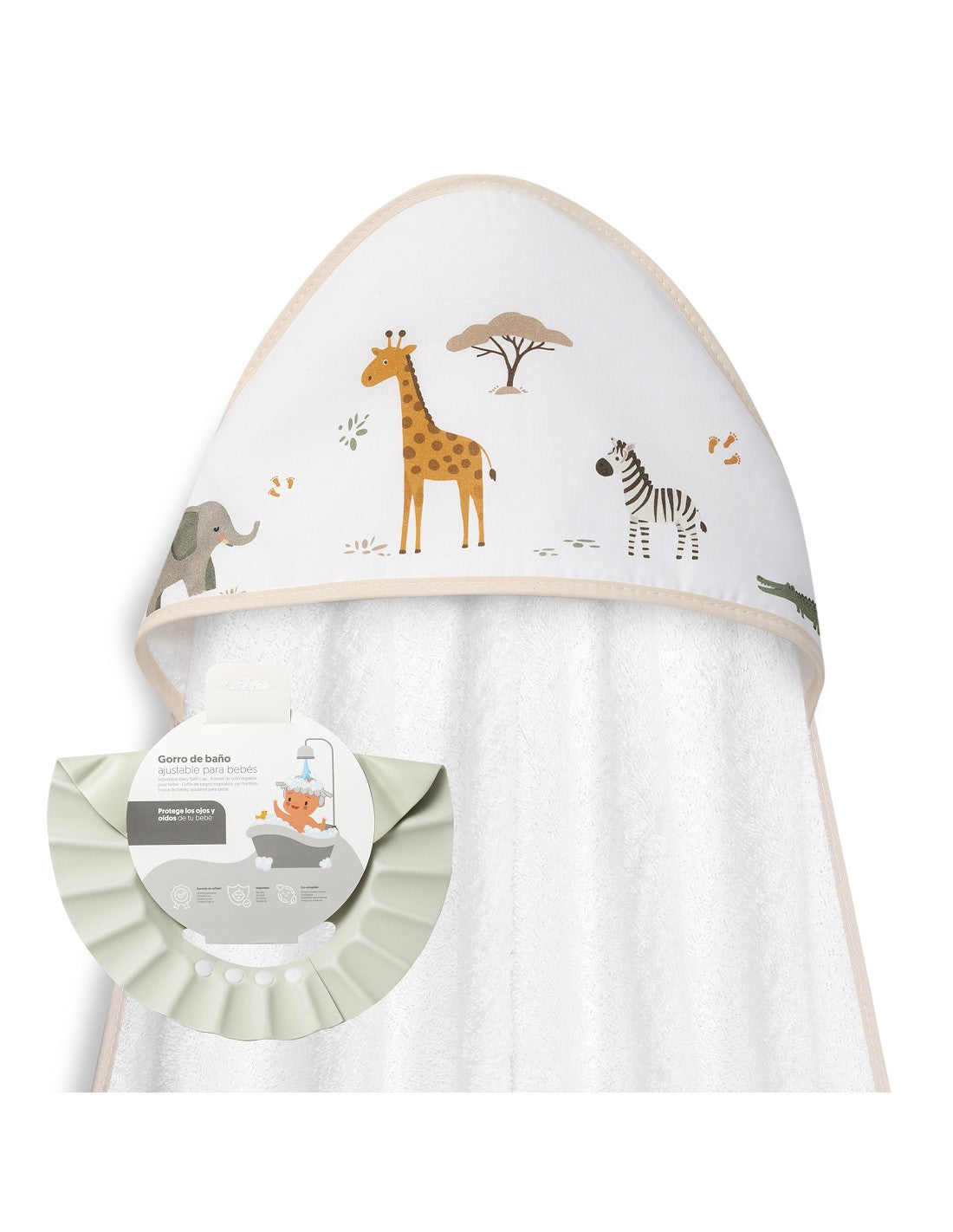 CAPA DE BAÑO Y GORRO JIRAFA SAVANNA INTERBABY