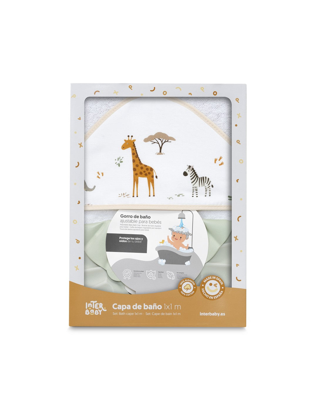 CAPA DE BAÑO Y GORRO JIRAFA SAVANNA INTERBABY