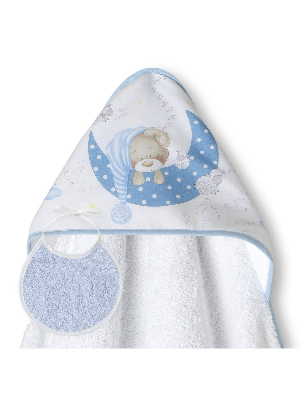 CAPA DE BAÑO Y BABERO BEAR SLEEPING INTERBABY