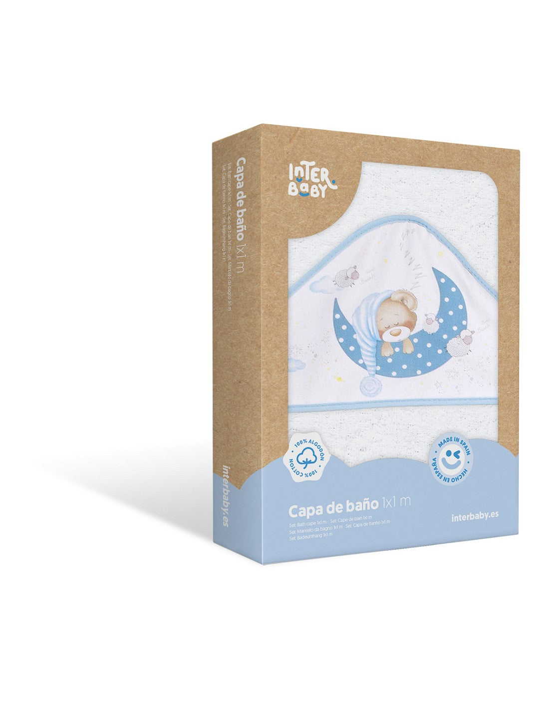 CAPA DE BAÑO Y BABERO BEAR SLEEPING INTERBABY