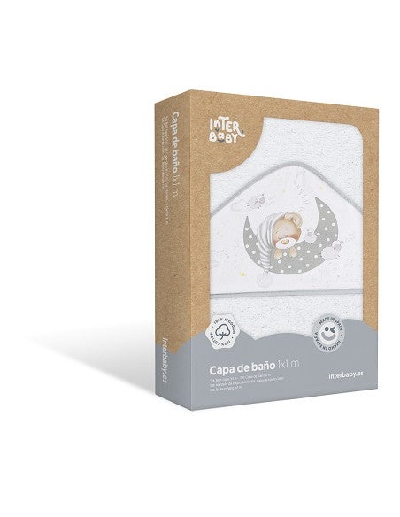 CAPA DE BAÑO Y BABERO BEAR SLEEPING INTERBABY
