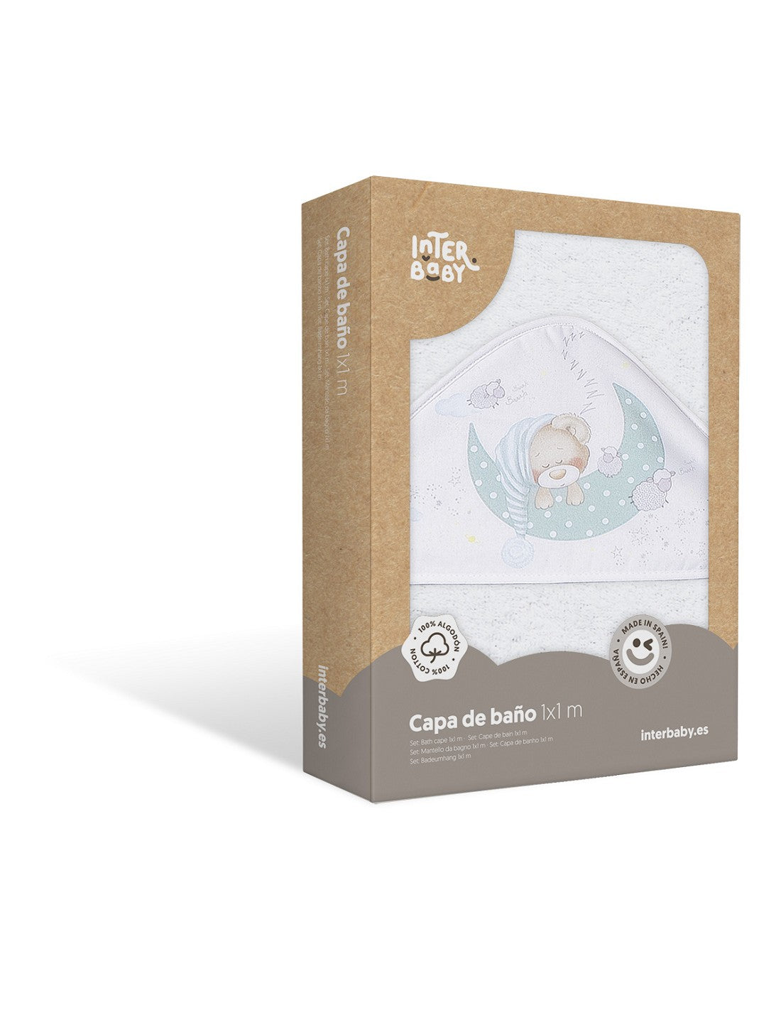 CAPA DE BAÑO Y BABERO BEAR SLEEPING INTERBABY