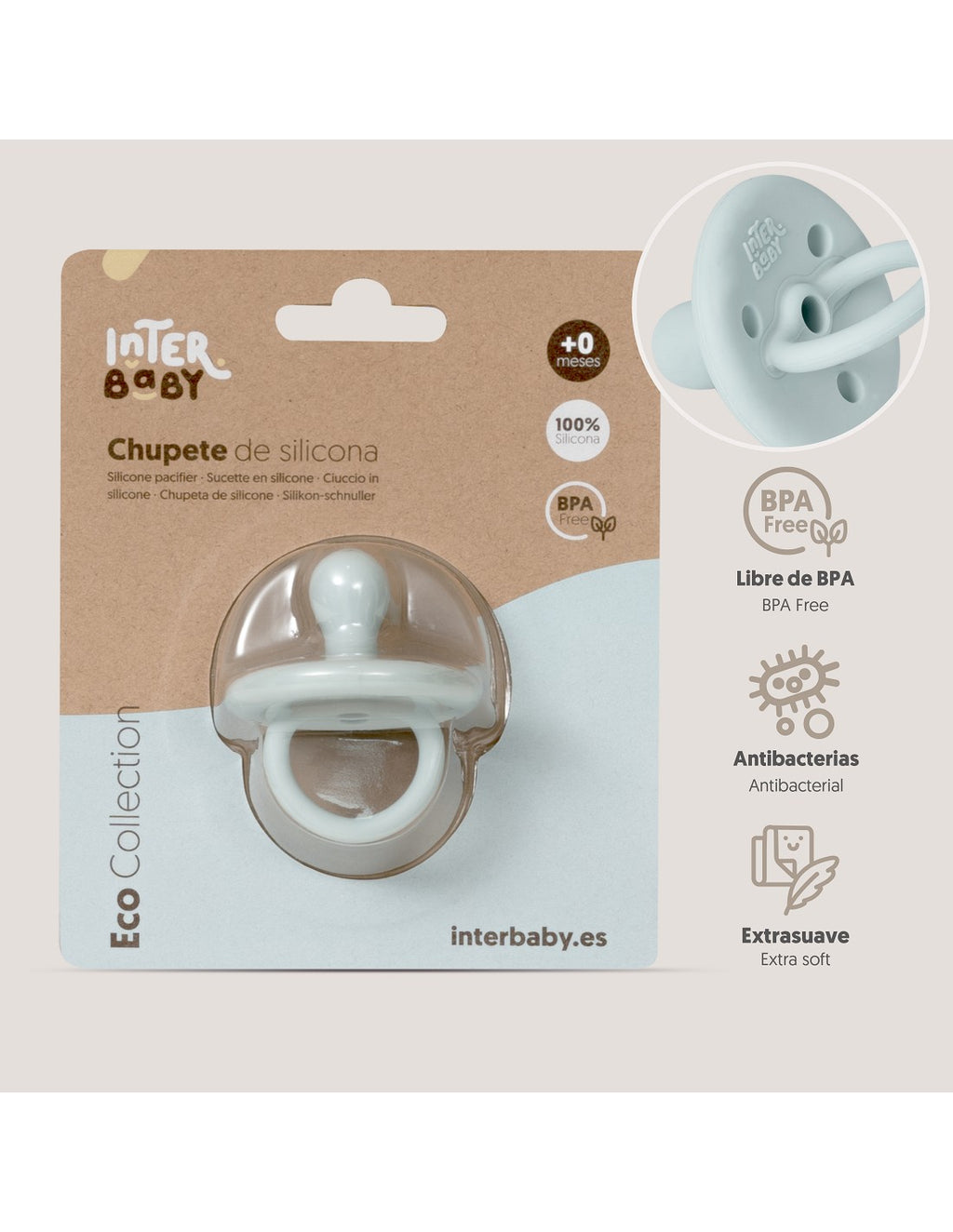 CHUPETE DE SILICONA PARA BEBE. INTERBABY