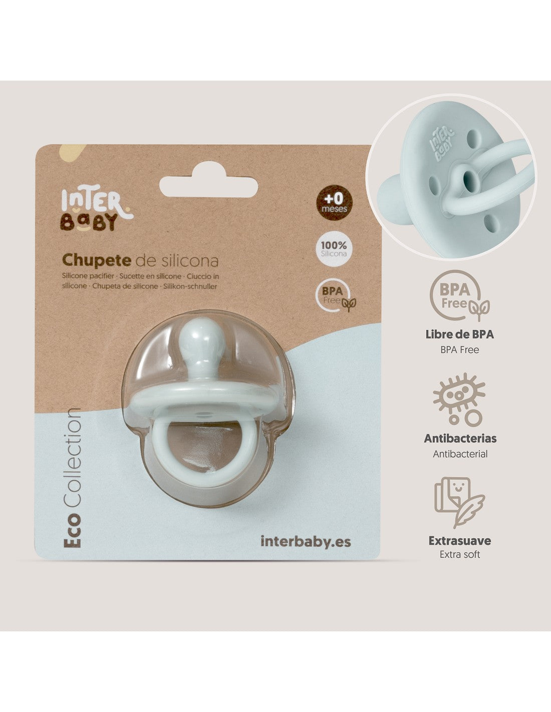 CHUPETE DE SILICONA PARA BEBE. INTERBABY